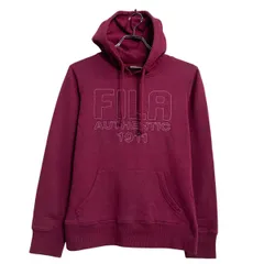 FILA ロゴスウェット パーカー XS エンジ フィラ プルオーバー カンガルーポケット 古着卸 アメリカ仕入 a612-5611のサムネイル
