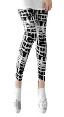 [ドナリー] レギンス スパッツ レギパン 柄物 チェック プリント カラー レディース (チェックペイント) [チェックペイント] [Free Size]