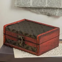 ヴィンテージ木製ジュエリーボックス、家の装飾ヴィンテージ風木製ジュエリーボックス - クラシカルな装飾付き収納ケース