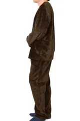 [アウニイ] パジャマ メンズ ファー フリース ラウンドトップス ラウンドネック 秋 冬 セットアップ 長袖 ロング パンツ カジュアル 部屋着 定番 スウェット ロング 丈 るーむ ジャージー ジャージ ユッタリ ゆったり [チョコ / 8252] [M]