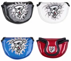 パターカバー スカルキング 刺繍 オデッセイに対応 レッド小型 マレットタイプ対応 マグネット付け 黒・青・白 1点