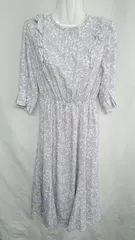 ◇ ROPE PICNIC ロペピクニック 花柄 長袖 ロング丈 ワンピース サイズ38 パープル系 レディース E  【1407180004344】