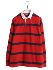 【お得なクーポン配布中!】 00s ポロ ラルフローレン ボーダー スウェット ラガーシャツ メンズ XL / オールド ラグビー 長袖シャツ 裏起毛 トレーナー 大きいサイズ