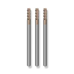Cleqee スクエア エンドミル 刃径3mm × 刃長7mm × 全長50mm × 軸径3mm3個セット 4枚刃 TiAlNコート 超硬 スクエア エンドミル 加工用カッター 高精度 汎用精密加工