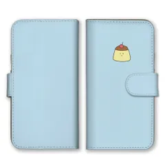 Galaxy A7 SM-A750C  ケース 手帳型 ギャラクシーA7 スマホケース 携帯ケース プリン ぷりん スイーツ デザート 食べ物 韓国 シンプル 可愛い シュール 面白い イラスト カラー02