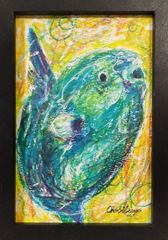 チョビベリー作 「踊るマンボウ」水彩色鉛筆画 ポストカード