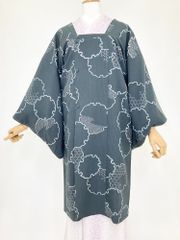 道行【新品】袷 対応身長:158cm前後 濃みどり 雪輪 109-0009