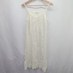 ◇ ⊂ アナザー　エディション スリッド ノースリーブ 膝下 ニットキャミワンピース サイズ ホワイト系 レディース E  【1507280010426】