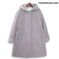TOMORROWLAND トゥモローランド 秋冬 ウール&アルパカ♪ メルトン コンビ フーデッド コート Sz.38 レディース 灰