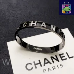 【今日特価】Chanel シャネル ナロー エングレーヴ カーボンブラック ブレスレット