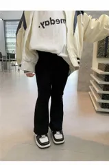 リブレギンス フレアリブパンツ 女の子子供服 リブ スリット スキニー ボトムス ロングパンツ パンツ niJC894