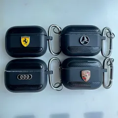 AirpodsPro エアポッズ　プロ　第1世代　第2世代　ポルシェ　ベンツ　アウディ　フェラーリ　ランボルギーニ　Porsche Benz Audi Ferrari Mercedes メルセデス　Lamborghini ケース　ブラック　高級感