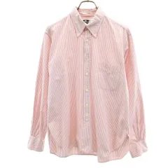 Engineered Garments エンジニアードガーメンツ USA製 ストライプ柄 長袖 ボタンダウンシャツ M ピンク×ホワイト メンズ 古着