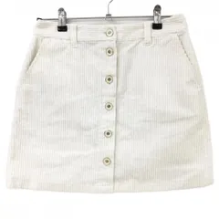 【美品】23区ゴルフ コーデュロイスカート 白 フロントボタンデザイン  レディース 64(M) ゴルフウェア 23区