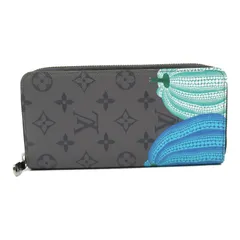 ルイ・ヴィトン LOUIS VUITTON ラウンド長財布 LV×YK ジッピーウォレット・ヴェルティカル ラウンド長財布 M81971 グレー PVCコーティングキャンバス LV×YK ジッピーウォレット・ヴェルティカル レディース Used A