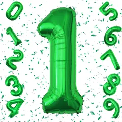 【在庫セール】誕生日 アルミ風船 40インチ ナンバー1 ハッピーバースデー グリーン 飾り付け 男の子 女の子 数字バルーン ギフト 記念日 お祝い Exgox パーティー 結婚式 披露宴