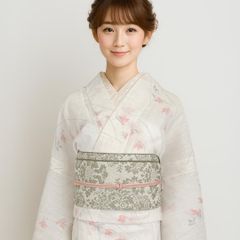 兵児帯 大人のへこ帯 コットンリネン ダマスク ベージュ リバーシブル 名古屋帯 兵児帯 大人のへこ帯 コットンリネン ダマスク ベージュ