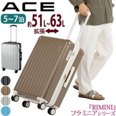 ACE エース スーツケース RIMINI リミニ フラミニア メンズ レディース キャリーバッグ ハードケース エキスパンダブル 拡張 旅行 キャリーケース キャリー 旅行バッグ 国際線 国内線 51L 60L 8輪 TSA TSAロック 長期旅行 出張