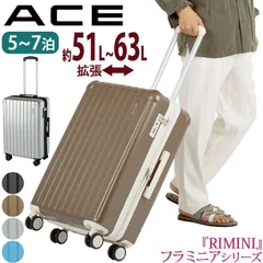 ACE エース スーツケース RIMINI リミニ フラミニア メンズ レディース キャリーバッグ ハードケース エキスパンダブル 拡張 旅行 キャリーケース キャリー 旅行バッグ 国際線 国内線 51L 60L 8輪 TSA TSAロック 長期旅行 出張