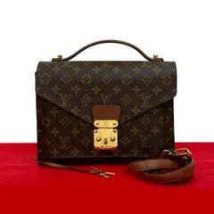 極 美品 LOUIS VUITTON ルイヴィトン ヴィンテージ モンソー モノグラム レザー 本革 2way ハンドバッグ ショルダーバッグ ブラウン 50662