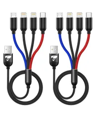 【人気商品】S9 S10 S20 S8 Galaxy 8 S7 11 12mini Pro Xperia Pro 13 XZ Max 14 iPhone 5II ケーブル 携帯充電器 コード 1II 4イン1 マルチ Pixel USBケーブル 2本セット 4