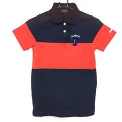 ★特価★【美品】パーリーゲイツ 半袖ポロシャツ ネイビー×レッド バイカラー ワニ刺しゅう  レディース 0(S) ゴルフウェア PEARLY GATES