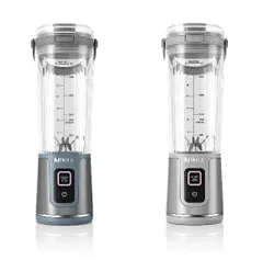 Ninja ジューサー 530ml LEDインジケーター付き　シルバー&ブルー Amazon | Ninja Blast コードレスミキサー BC151J デニム​ブルー
