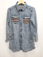 ◇ Θ BILLABONG ビラボン 長袖 デニム シャツ ワンピース サイズM ブルー系 レディース E  【1506110016423】のサムネイル