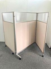 ウチダ　リンキー2　3連パーテーション　H1450　アイボリー　間仕切り　衝立　商談スペース