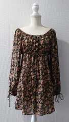 90’s Olimpo USA製 花柄 オフショルダー チュニック M
