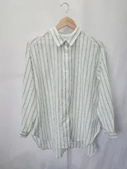 ◇ ◎ ●未使用● Θ SM2 サマンサ モスモス ストライプ柄 長袖 シャツ サイズM グリーン レディース E  【1410230007141】