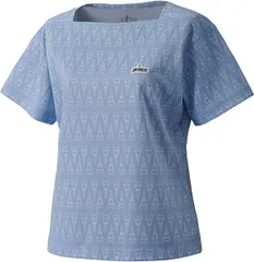 【新品】prince（プリンス）レディース ウィメンズ ゲームシャツ プリンス テニスウェア バドミントンウェア 半袖シャツ 吸汗速乾 UPF50+　サックス WF4080-125