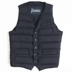 美品●HERNO ヘルノ PI0381U-19288-9200 ロゴプレート付き ダウンベスト/ジレ ネイビー 44 正規品 メンズ q01-st30307-541のサムネイル