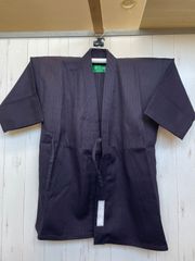 a594☆剣道防具☆綿剣道着2号☆青嵐☆紺一重☆日本製☆身長160㎝くらいの方に☆未使用品☆名前刺繍あり☆