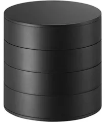 【在庫処分】アクセサリーケース 蓋付き タワー アクセサリー収納 約W10×D10×H10cm ブラック 4段 4069 アクセサリートレー (Yamazaki) 山崎実業