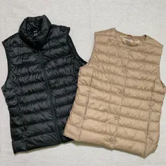 ユニクロ ウルトラライトダウンベスト 2点セット Lサイズ ブラック ベージュ
