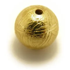 ギベオン ゴールド 隕石 6mm 隕石 メテオライト 【穴あり一粒売りビーズ】 天然石 パワーストーン