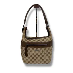 グッチ　GUCCI ワンショルダーバッグ　GGキャンバス ブラウン　レザー　ホーボー　ソーホー