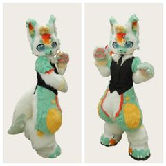 ☆着ぐるみ ケモノ体 フルスーツ 小さめ 紫 Aタイプ 全身 ケモノ