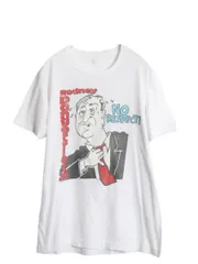 【お得なクーポン配布中!】 80s キャラクター イラスト プリント Tシャツ メンズ M 程 ヴィンテージ ジョーク パロディ グラフィック メッセージ シングルステッチ 白