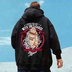 メンズ パーカー 和風 和柄 オーバーサイズ ブラック 黒 大人気