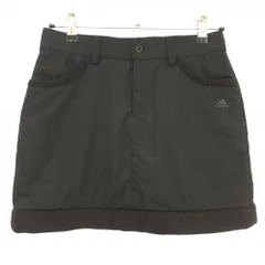 【美品】アディダス 中綿スカート 黒 一部フリース 無地 レディース M/M ゴルフウェア adidas