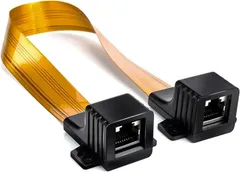 隙間LANケーブル POE防犯カメラ用  CAT6 CAT5E CAT5対応 RJ45 LAN端子 メス-メス POEカメラ配線 電源用 隙間ケーブル すきま忍者ケーブル フラットケーブル F型接栓 厚さ0.25mm 穴あけ不要 ドアや窓が閉まる隙間のサムネイル