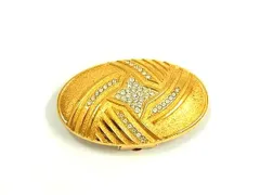 ■美品■ LANVIN ランバン ラインストーン スカーフ留め ドレスクリップ アクセサリー レディース ゴールド系 DJ3305のサムネイル