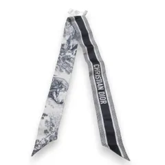 未使用 Dior ディオール ミッツァ トワル ドゥ ジュイ ソヴァージュ シルクスカーフ 15JOU106I602 ホワイト ネイビー レディース 古着 中古 USED