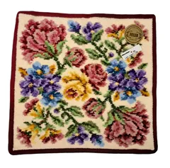 未使用　フェイラー ハンドタオル ハンカチ 花柄 レディース フラワー パイル地 レディース FEILER フローラル　シュニール織 ミニタオル レッド アイボリー