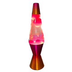 ラバライト [2339] Lava Light Lamp / Red Wax Clear liquid hand painted pink and orange base アメリカン雑貨 アメ雑 インテリア 間接照明 USA直輸入