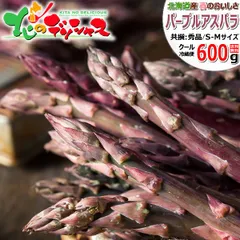 【出荷間近/5月上旬(5月8日)頃～出荷】 北海道産 パープルアスパラ 600g (S-Mサイズ/冷蔵品) 春の味覚 あすぱら アスパラ アスパラガス パープルアスパラガス ギフト 贈り物 お祝い 内祝い ご家庭用 北海道 北海道直送 グルメ お取り寄せ