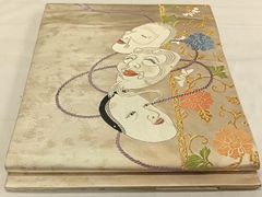 平和屋着物□極上 夏物 絽綴れ 太鼓柄袋帯 総駒刺繍 格天井花鳥文 金糸  