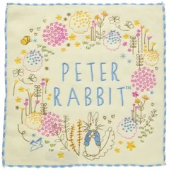 新品 丸眞 ハンドタオル ピーターラビット 約25×25cm 白 綿100%